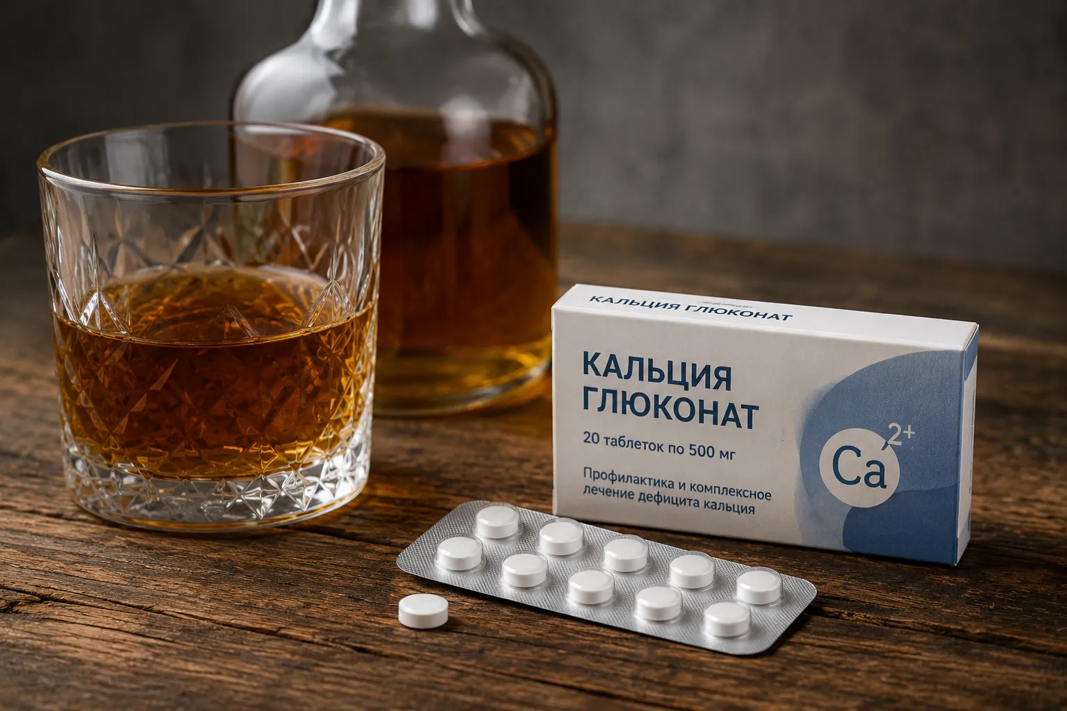 Кальция глюконат и алкоголь